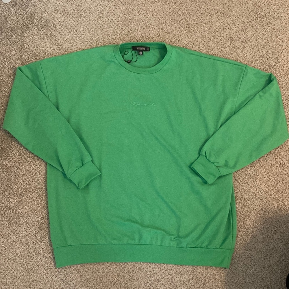 Missguided green sweatshirt